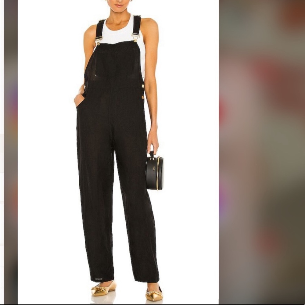 New, never worn with tags still on! weworewhat black linen overalls
